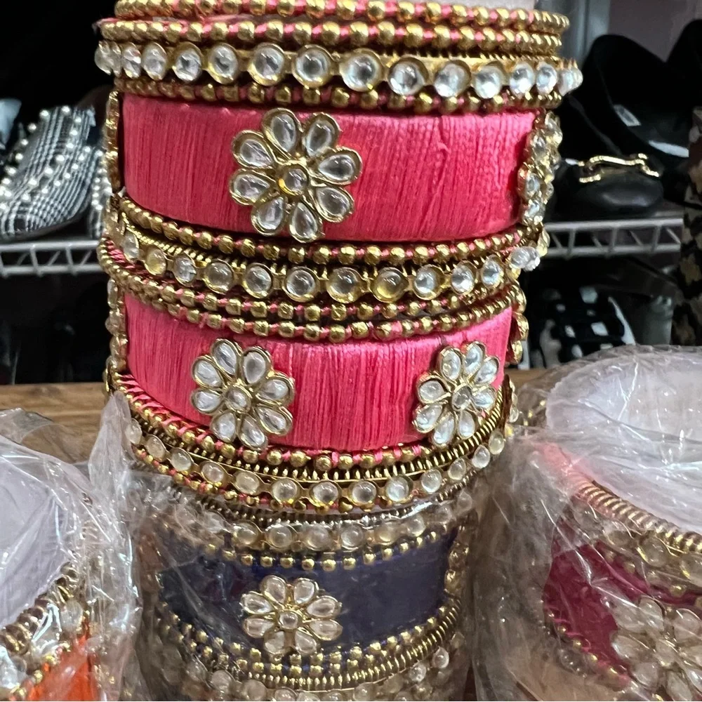 Thread and Rhinestone Bangles - Picture 4 of 6